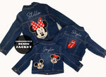 Load image into Gallery viewer, Girl Embroidered custom jean jacket
