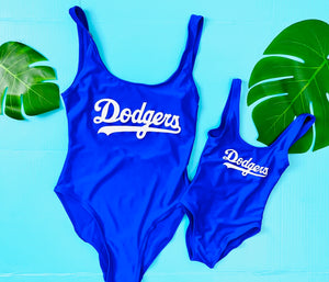 Dodgers  Mommy and Daughter  Bathing swim suit set one-piece