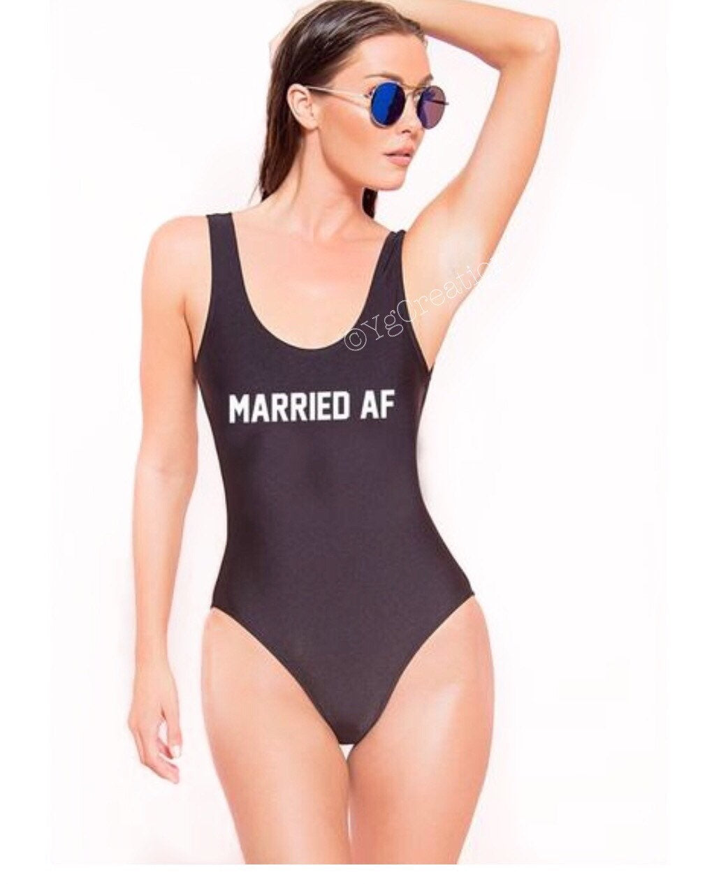 Married AF  Bathing suit one-piece