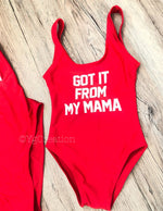 Load image into Gallery viewer, Mommy and Daughter  Bathing swim suit set one-piece Mini me Got it from my mama
