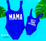 Load image into Gallery viewer, Mommy and Daughter  Bathing swim suit set one-piece Mini me Got it from my mama
