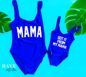 Mommy and Daughter  Bathing swim suit set one-piece Mini me Got it from my mama