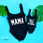 Load image into Gallery viewer, Mommy and Daughter  Bathing swim suit set one-piece Mini me Got it from my mama
