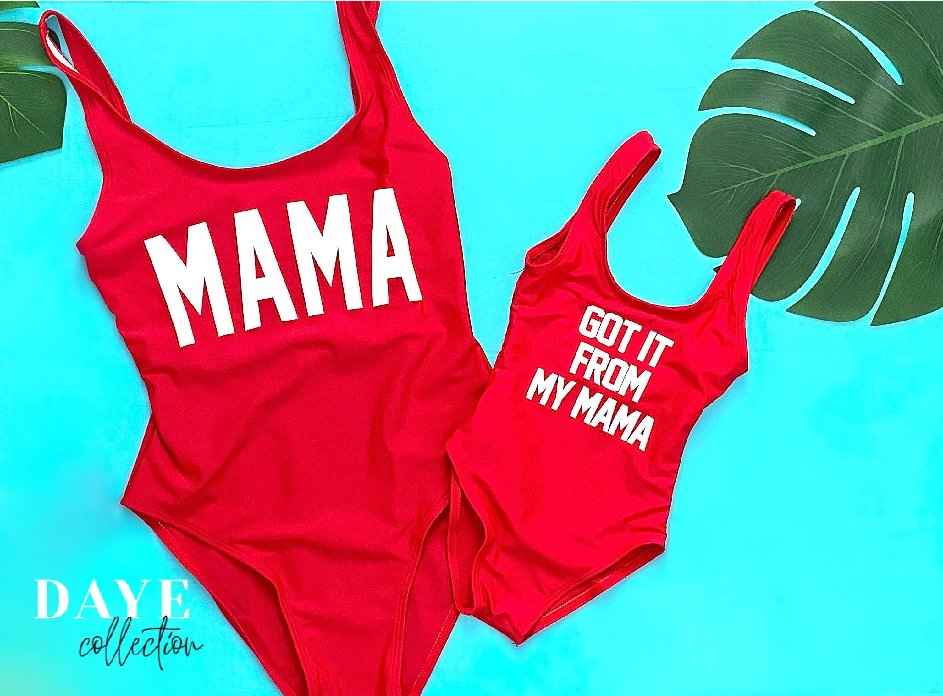 Mommy and Daughter  Bathing swim suit set one-piece Mini me Got it from my mama