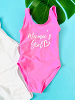 Load image into Gallery viewer, Mommy and Daughter  Bathing swim suit set one-piece Mini me Got it from my mama
