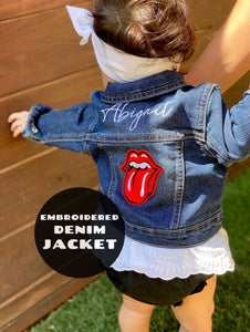 Girl Embroidered custom jean jacket