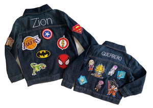 Boy Embroidered custom name  jean jacket