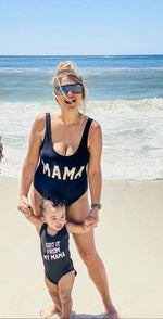 Load image into Gallery viewer, Mommy and Daughter  Bathing swim suit set one-piece Mini me Got it from my mama
