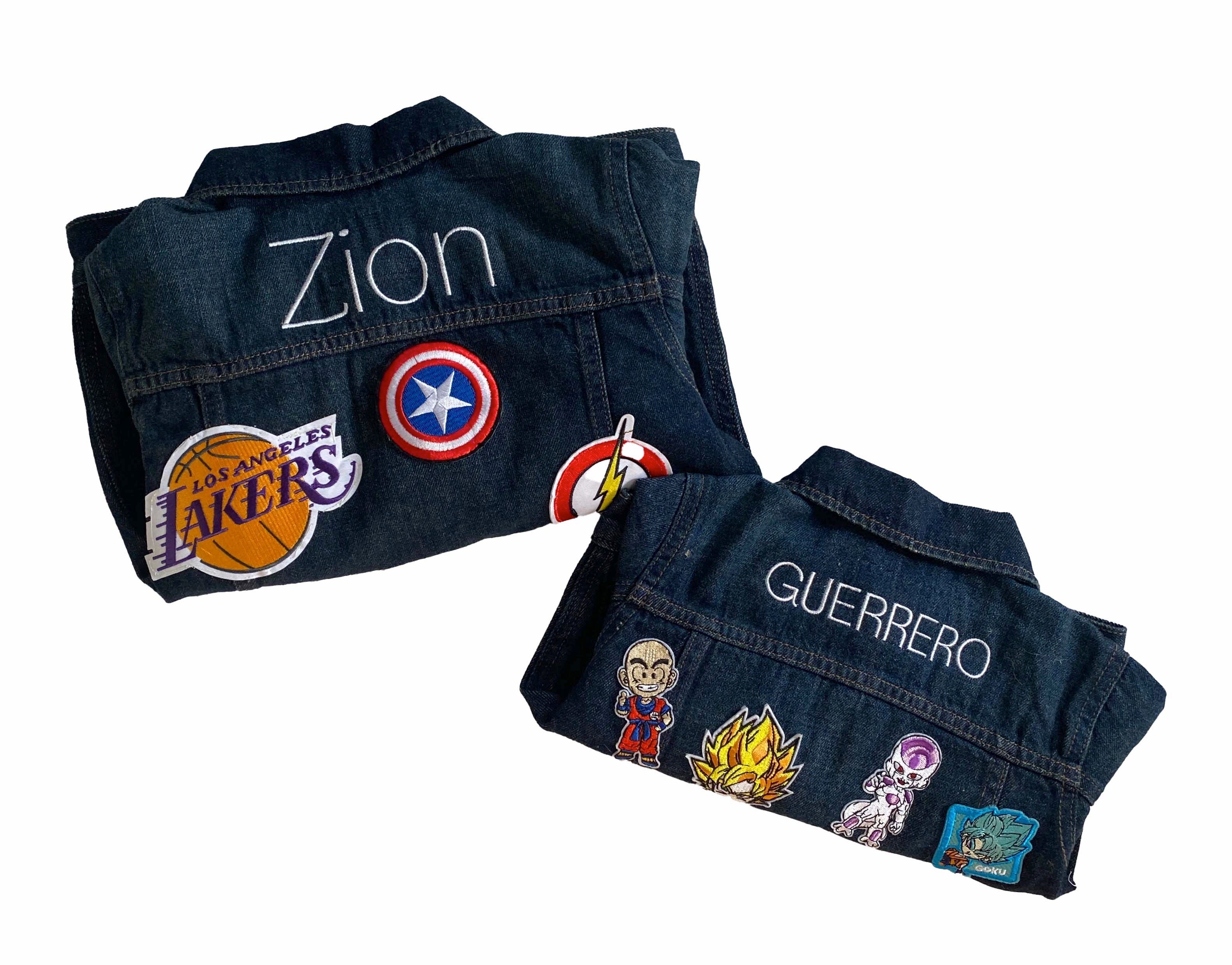 Boy Embroidered custom name  jean jacket