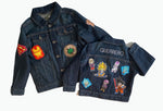 Load image into Gallery viewer, Boy Embroidered custom name  jean jacket
